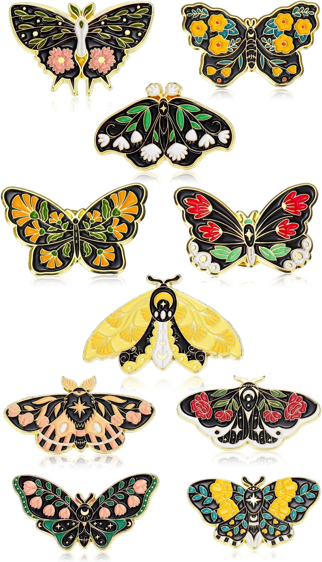 10 Pcs Butterfly Enamel Pins Set Cute Spring Badge Back to School Lapel Brooches for Women Backpack Jewelry Gift