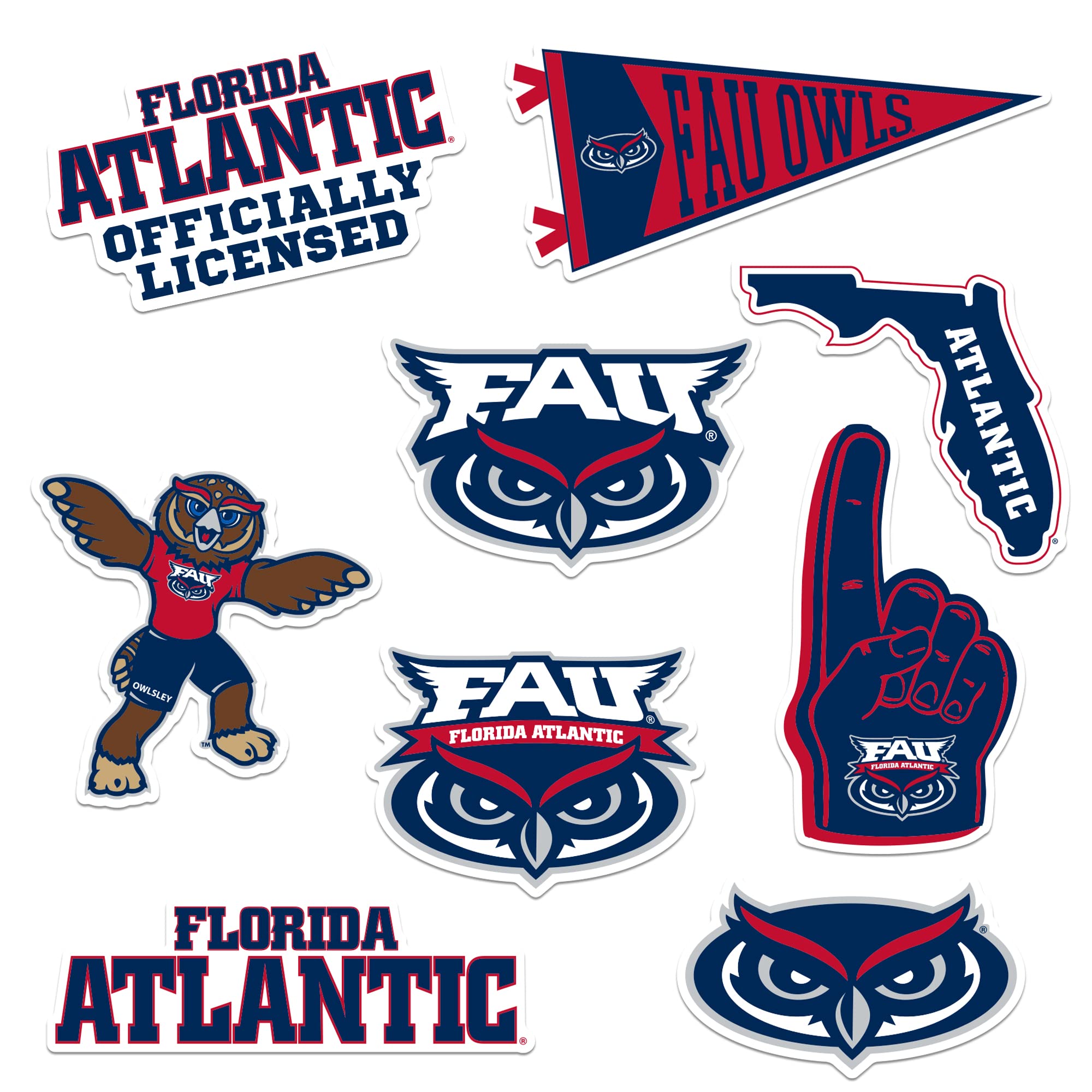 Florida Atlantic University Set 2 50 Vinyl Stickers Waterproof Die-Cut Car