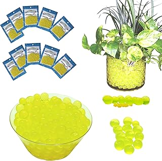 Yellow Vase Filler Beads for Plants 10x10g Bag Yellow Wedding Table Decor Water Gel Beads Soak in Water 8hr Only Then Drain for 1/2-3/4"