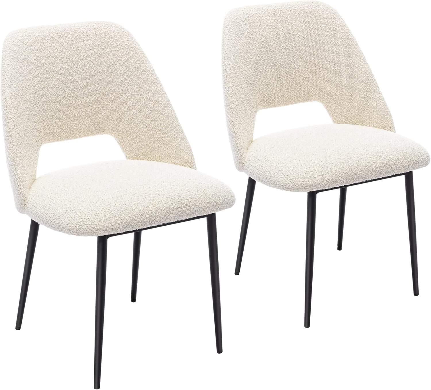 Flouki Boucle Dining Chairs Mid Century Modern Chairs