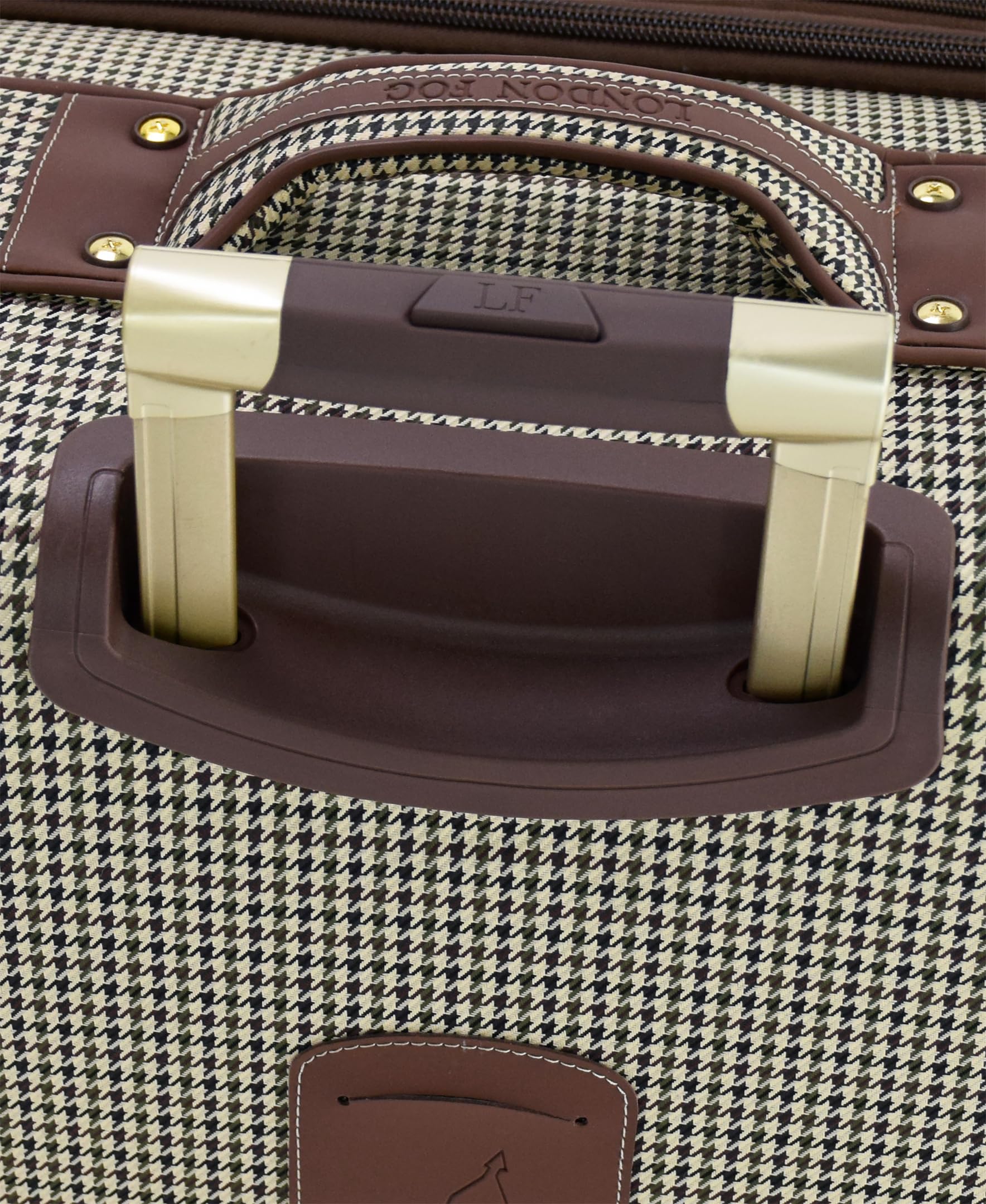 London Fog Cambridge 38,1 cm (15 Zoll) Tasche mit 8 Rädern, Olivgrün mit Hahnentrittmuster, 38,1 cm