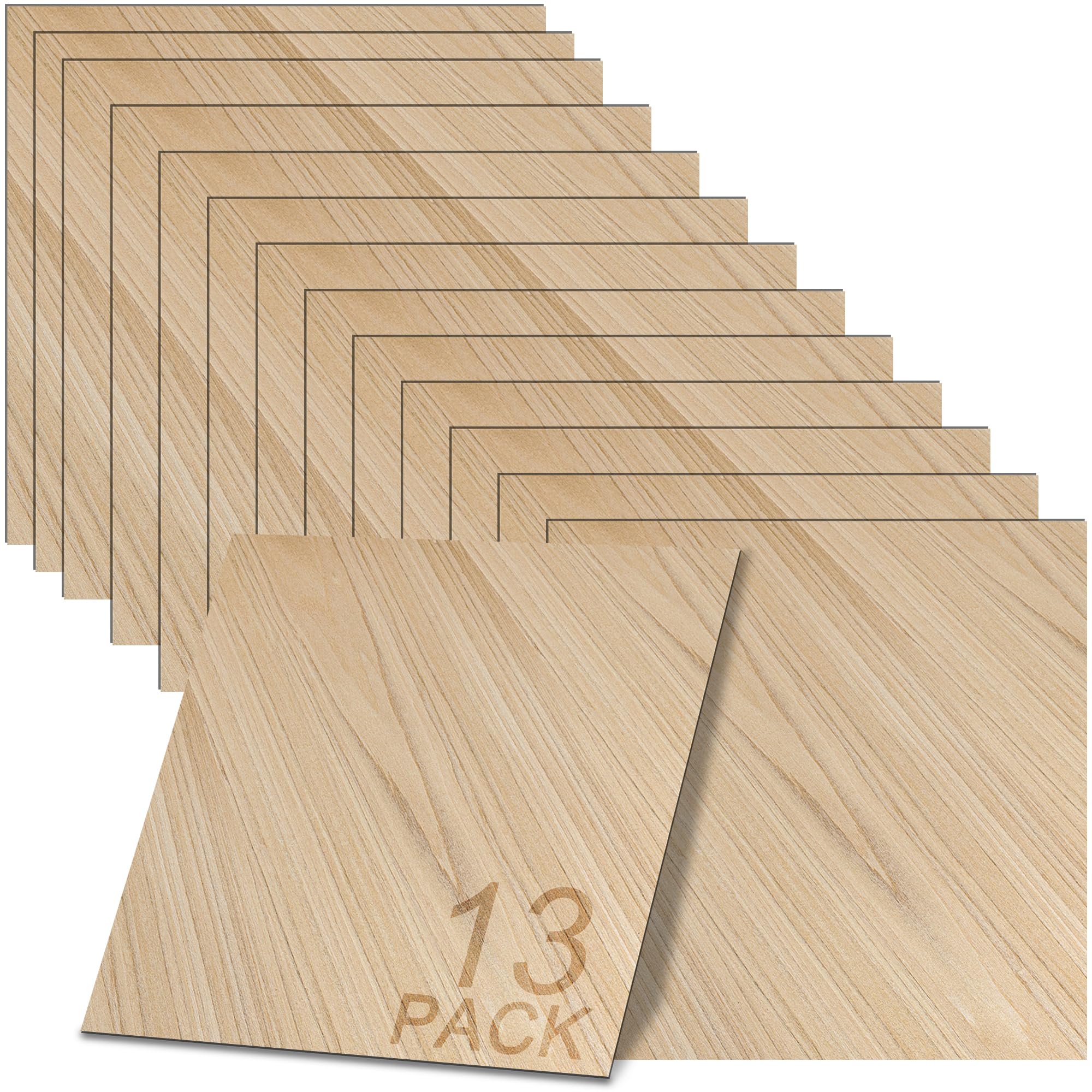 GSCIT Club 13 PCS Maple Wood Veneer, 12 inch x 12 inch Wood Edge Banding Pre-glued Flexible, Veneer Tape Banding for Cabinet Repair Furniture Restoration — image 1