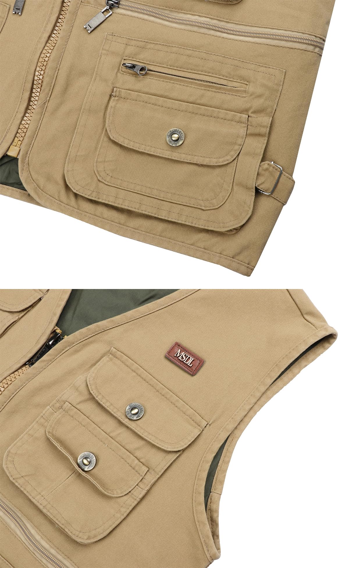 Chalecos de Pesca para hombre Chaleco Tipo Safari Multibolsillos Chaleco de Fotografía Chaleco Sin Mangas de Trabajo Caza Senderismo