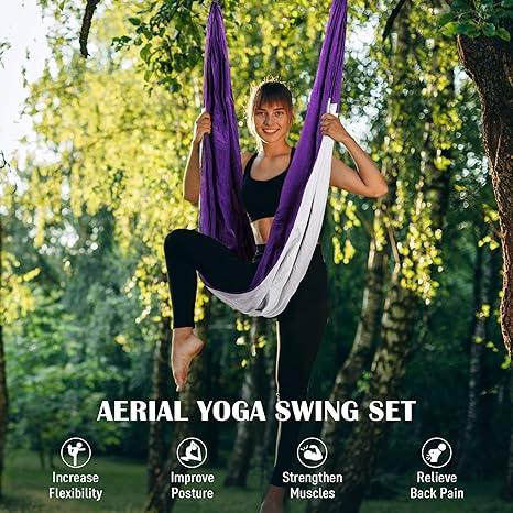 ZELUS Aerial Yoga Swing Hammock Kit with Ceiling Mount