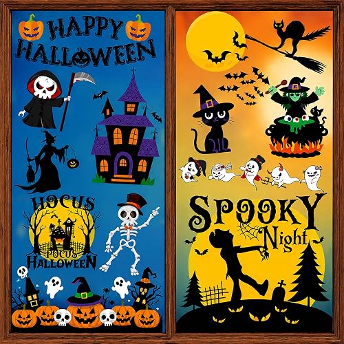 Halloween Party Decorations - Reusable Window Clings for Halloween Decorations