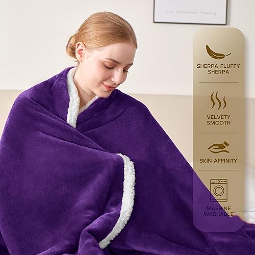 Miniatura 4 de Beautex Sherpa - Mantas de tejido polar color liso