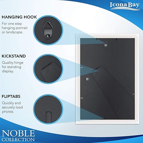 Miniatura 3 de Icona Bay Marcos de fotos de 4 x 6 pulgadas (plateado, paquete de 6), moderno juego de marcos profesionales, colección Noble