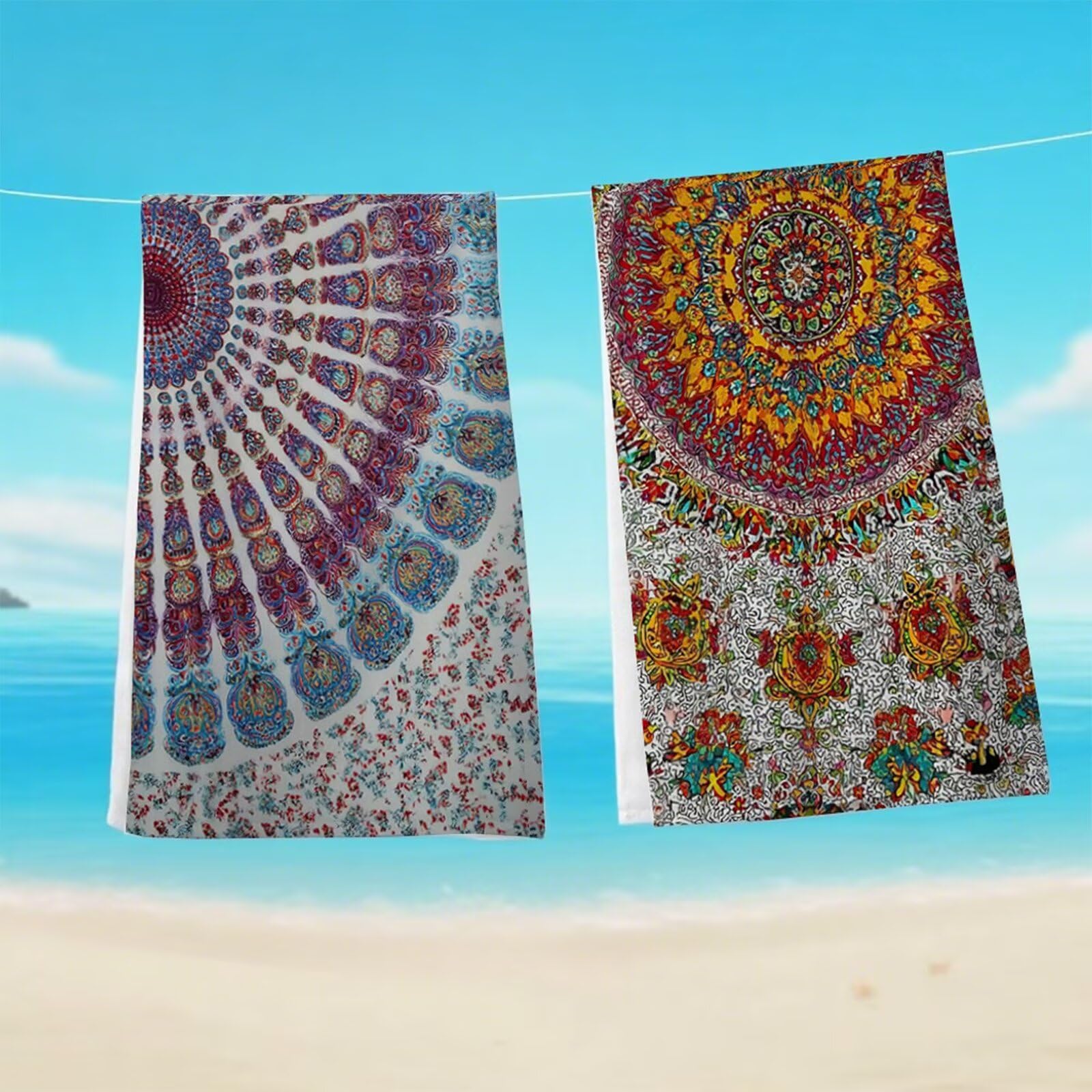 Telo Mare Microfibra 90x180 cm Telo Mare Grande, Asciugamano Palestra Assorbente Asciugatura Rapida, Asciugamano Mare Antisabbi Stuoia Spiaggia per Piscina, Campeggio, Viaggio - Turchia Retrò G1-932