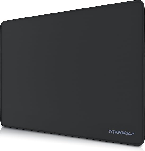 TITANWOLF XL Speed Gaming Mouse Pad Mouse Mat 440 x 350 x 3mm - XXL mousepad - table mat large size - improved precision and speed - rubber base for stable grip on smooth surfaces - with Logo
