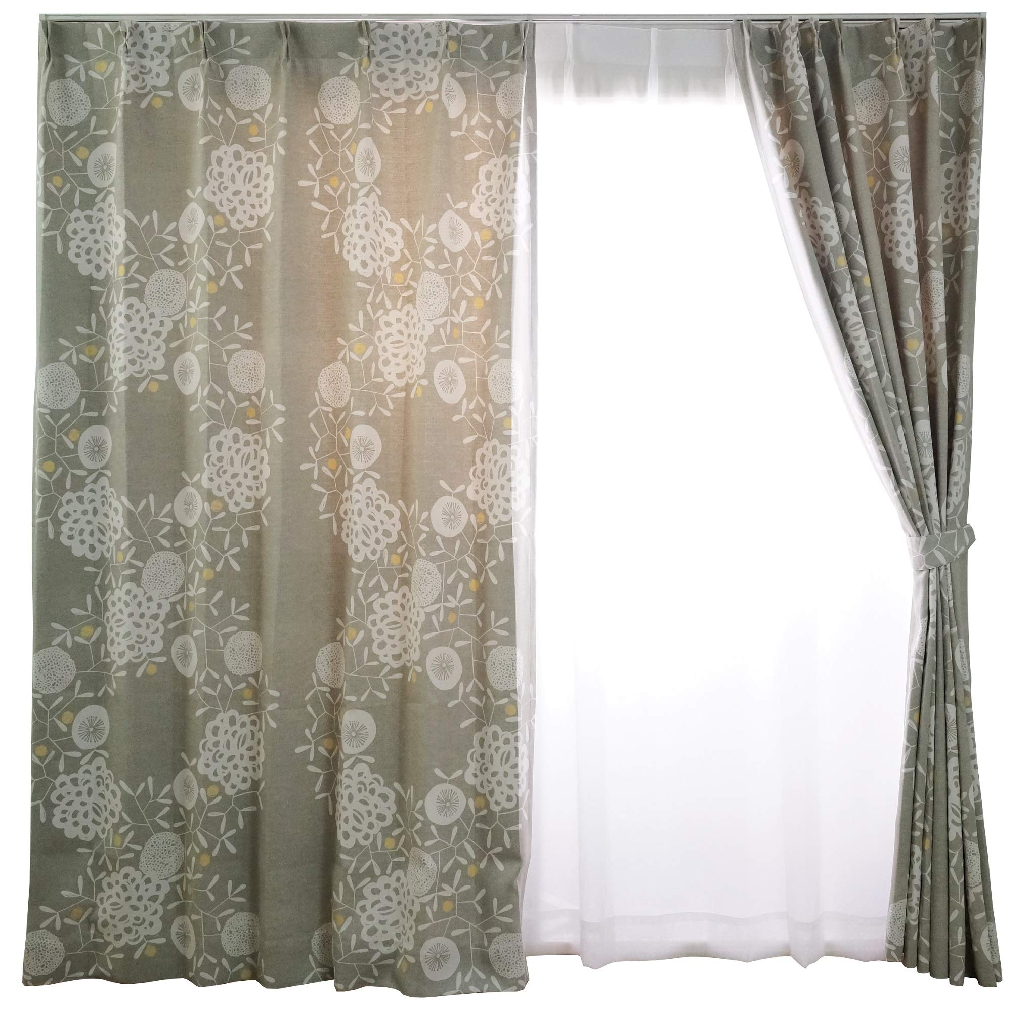 Amazon｜スミノエ(Suminoe) カーテン グレー 幅190cm ×丈210cm