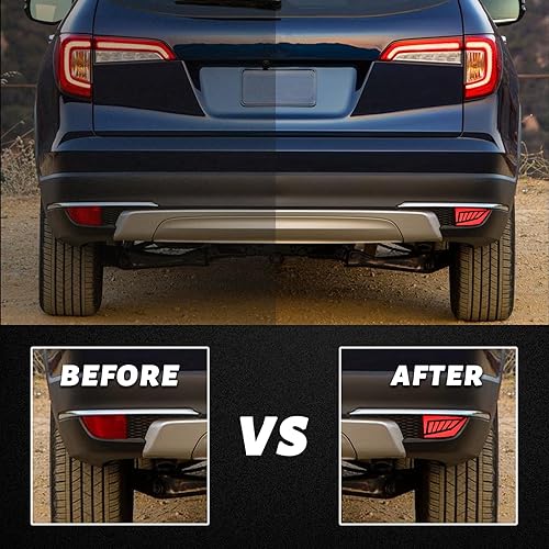 Miniatura 4 de Reflectores LED ahumados para parachoques trasero, faros antiniebla, luces traseras compatibles con Honda Pilot 2019 2020 2021 2022 EX EX-L