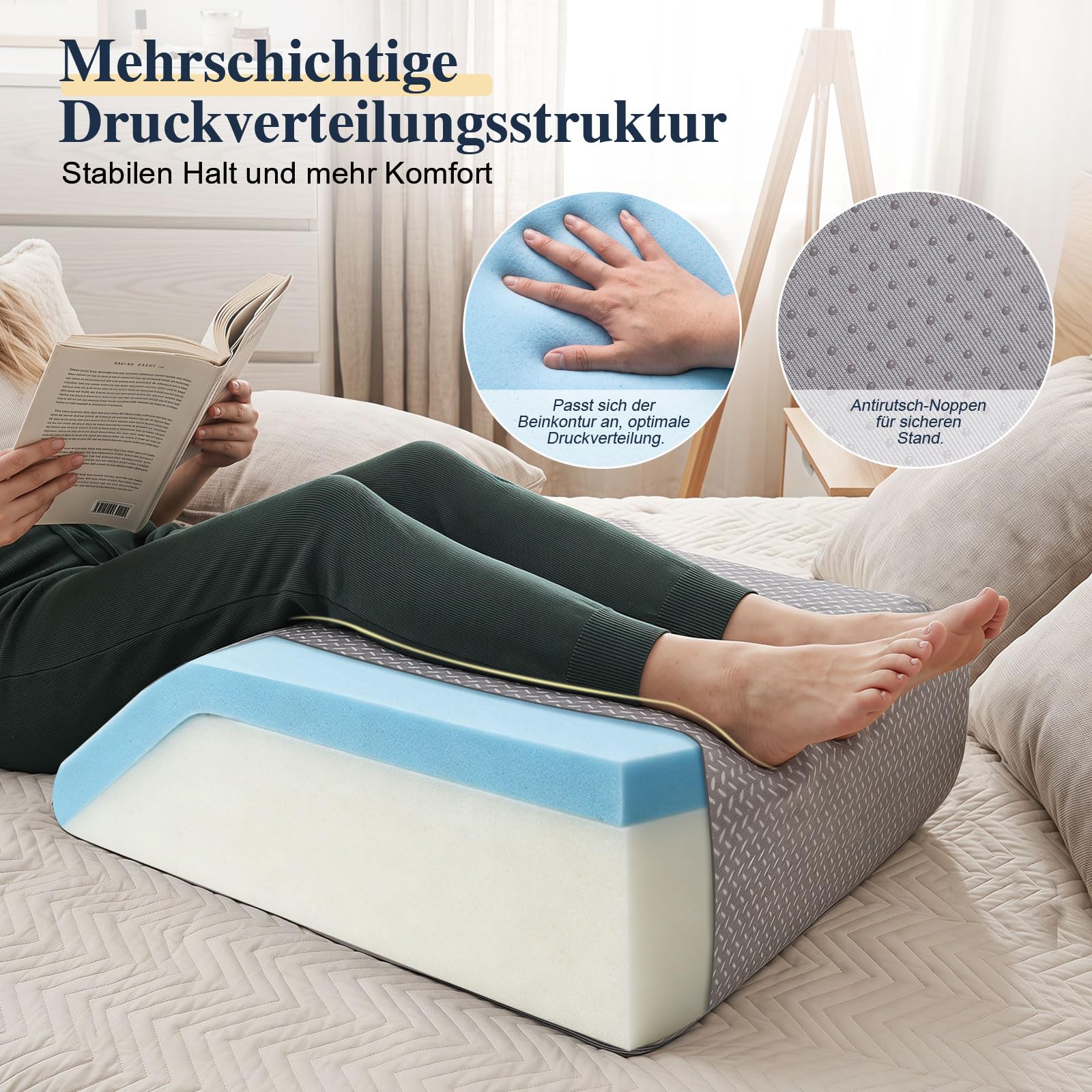 Masthome Coussin Surelevateur Jambes, Oreiller Ergonomique Mousse à Mémoire