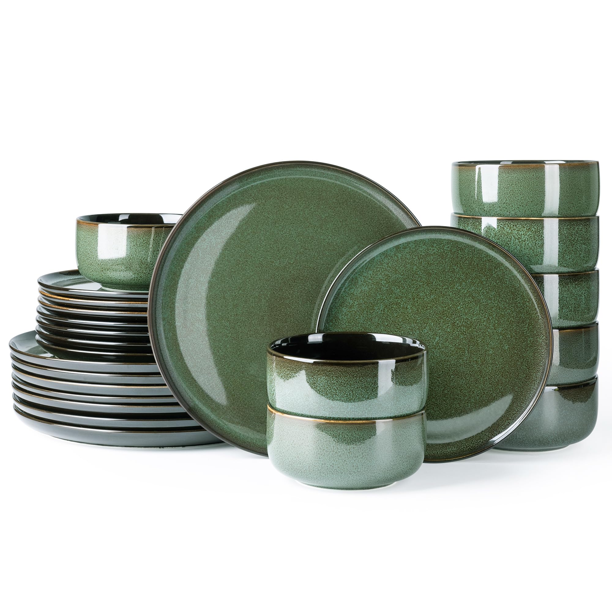 Ceramic Dinnerware Sets for 8,24Pcs Porcelain Plates and Bowls Set