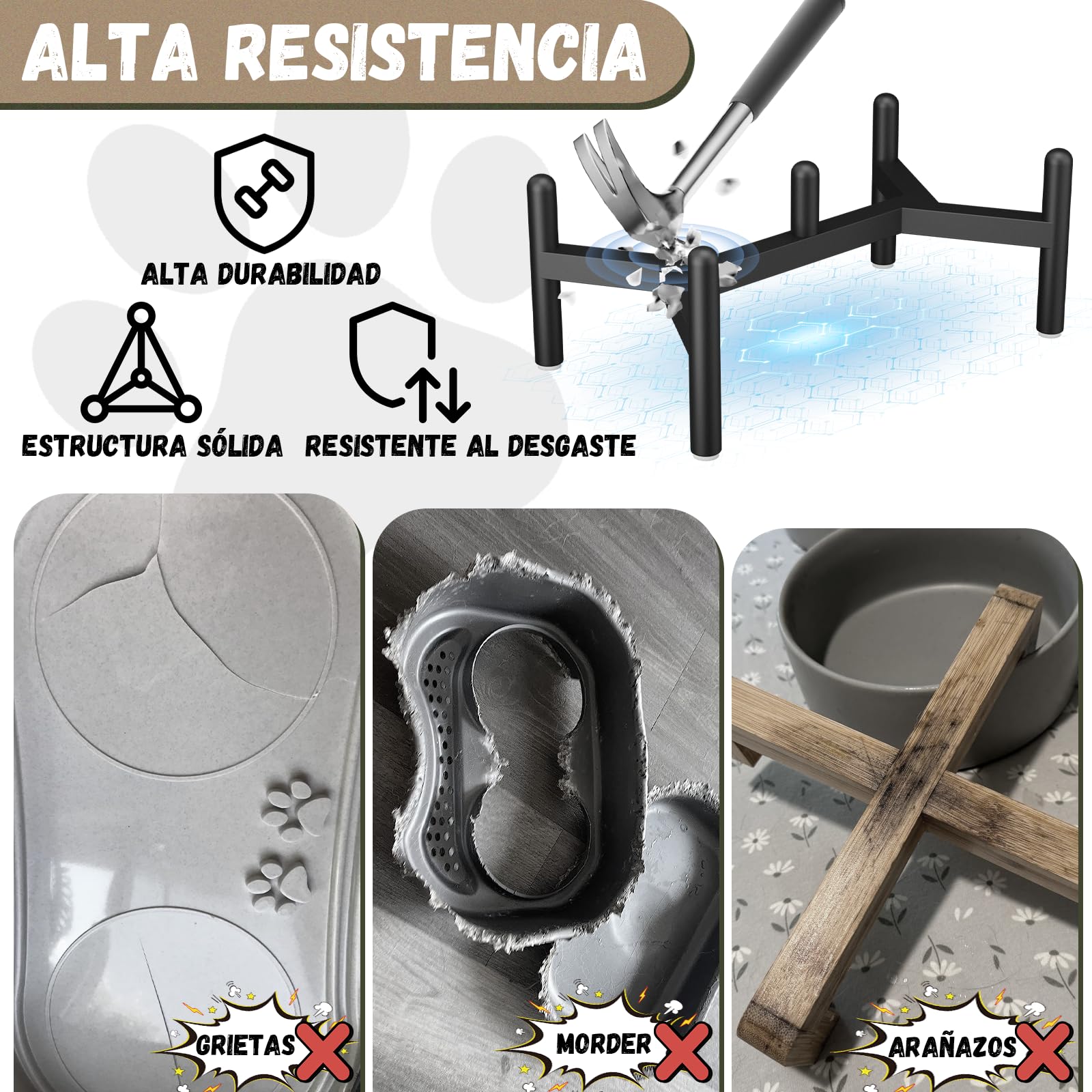 Comedero Perro Elevado de Cerámica - Cuenco Doble con Soporte de Acero Inoxidable - Platos para Perros Pequeños y Medianos - 660 ml x 2 - Negro
