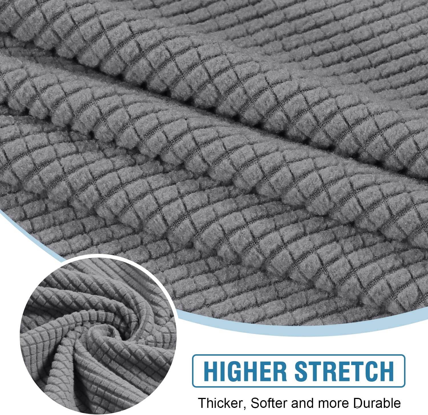 H.VERSAILTEX Sectional Couch Covers 1 Piece Chaise Slipcover L Shape Separate Cushion Couch Cover for Both Left/Right Sectional Couch (Seat Only: 1 Chaises, Dove)