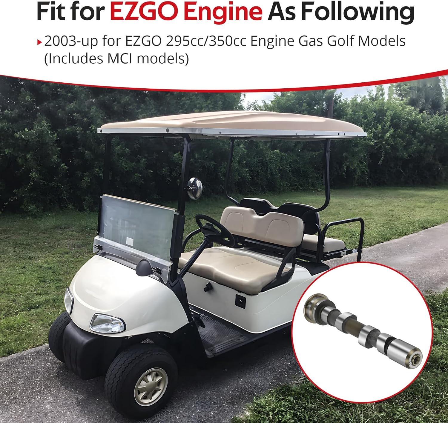 JAVIK Camshaft Cam for EZGO 295cc/350cc Engine Gas Golf Models 2003-Up Includes MCI Models O.E.M# 72394-G01