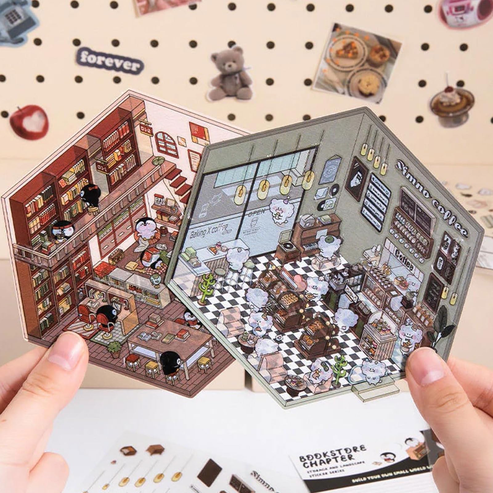 Autocollants 3D Maison - Lot De 10 Scènes - Loisir Créatif Pour Adultes Et Enfants - Anti-stress - DIY