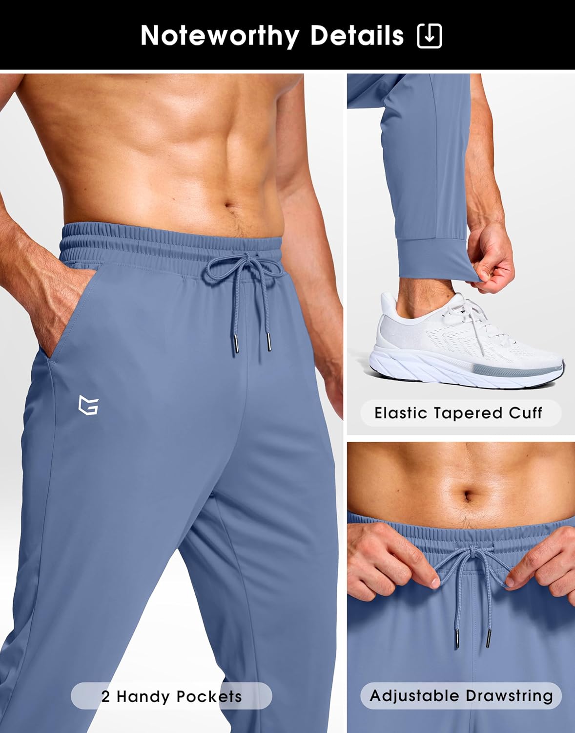 G Gradual Men's Joggers Lightweight Athletic Workout Pants with Pockets Stretch Track Running Sweatpants for Men Gym Sports - Image 5