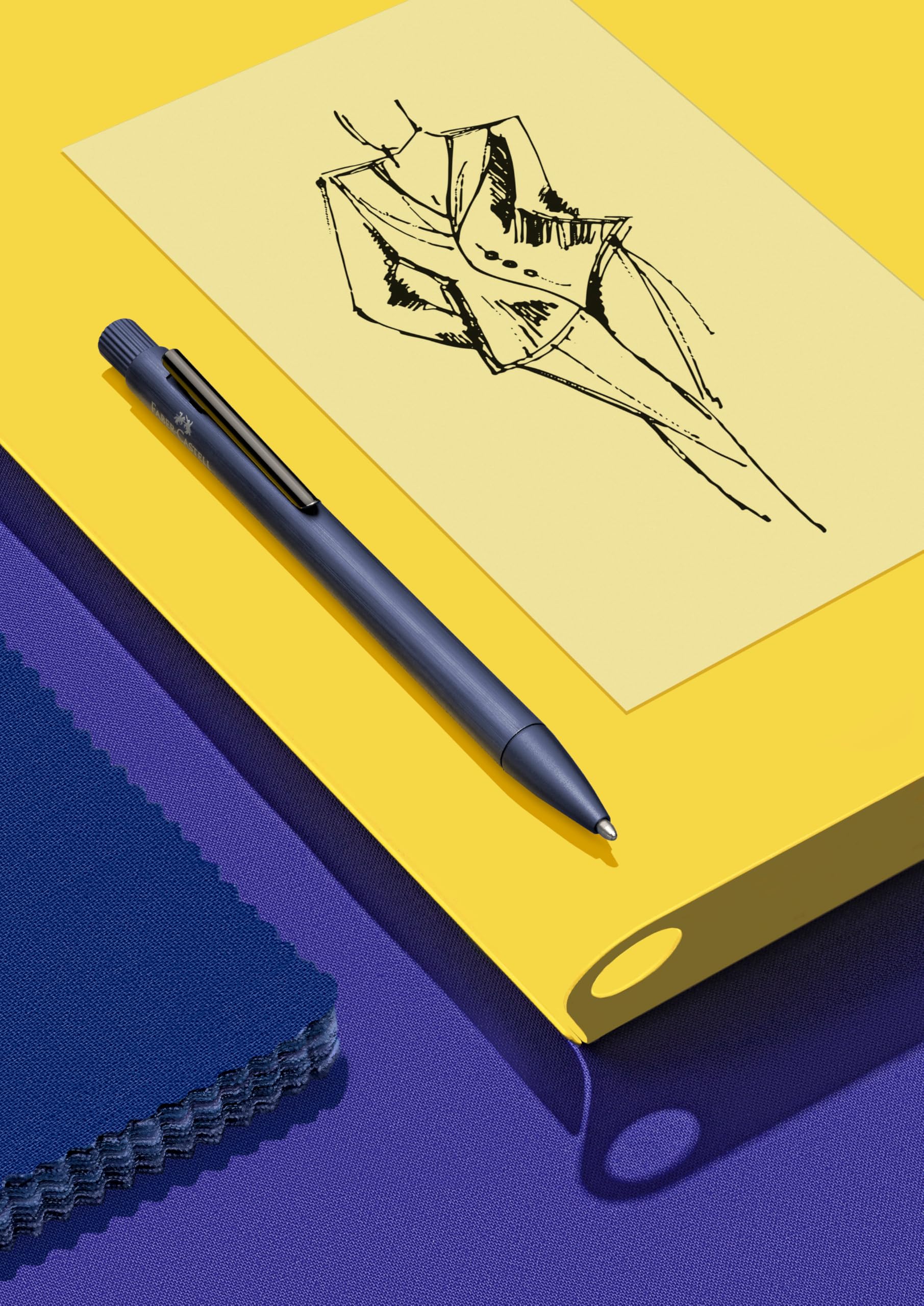 Faber-Castell 202186 - Set regalo Neo Slim blu scuro, con penna stilografica, penna a sfera e astuccio per penne, set da scrittura elegante