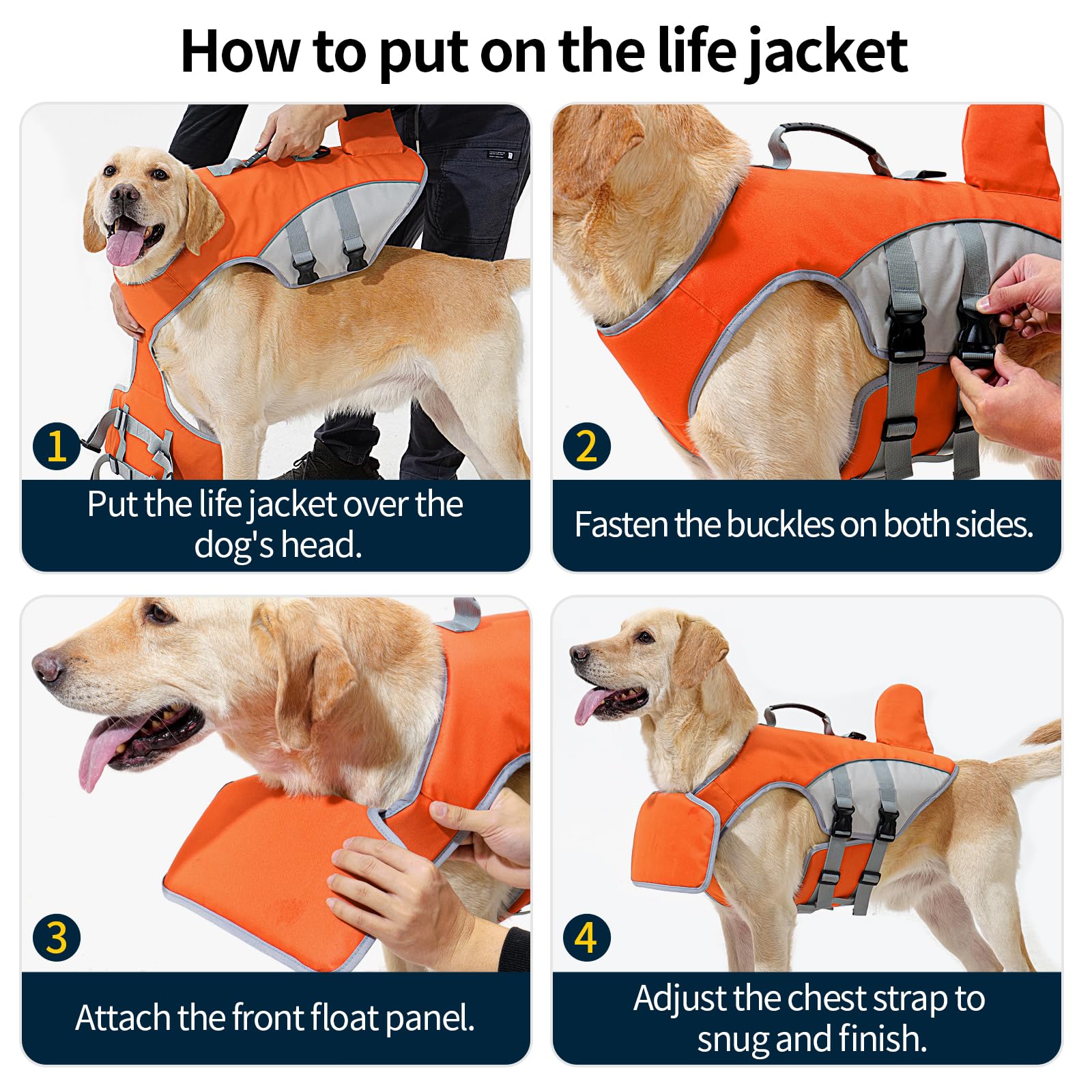 HEYWEAN Gilet Sauvetage Chien Aide à la Flottabilité Gilet de Natation Shark Gilets de Sauvetage pour Chiens Petits, Moyens et Grands Harnais Flottaison Chien Haute Visibilité avec Poignée