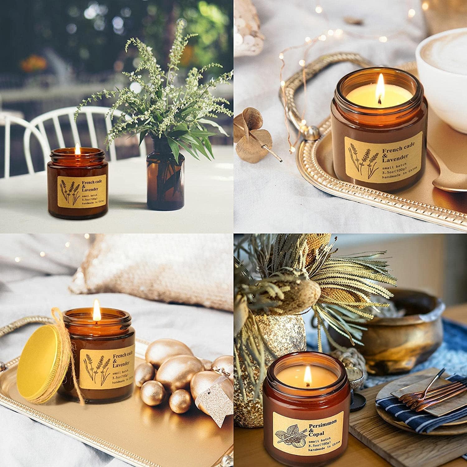 Candles Set, Organic Soy Candles 3 Pack, Candles Gifts for Women, Mother's Day, Birthday, Scented Aromatherapy Candles for Home Scented, Small Candles Clearance for Stress Relief, 3.5 oz : Health & Household