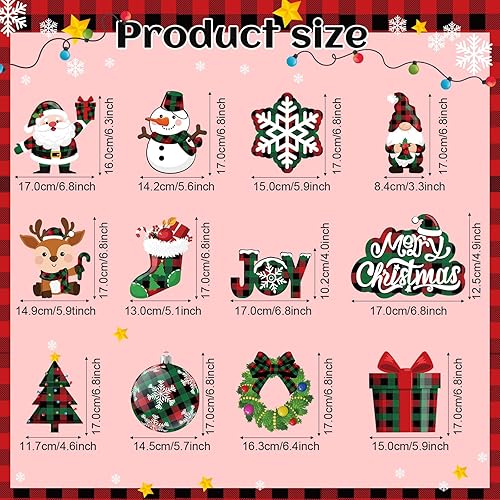Miniatura 2 de Sumind Juego de 30 decoraciones navideñas para colgar en el techo, muñeco de nieve y alce, letrero de aluminio para colgar, decoración de interiores