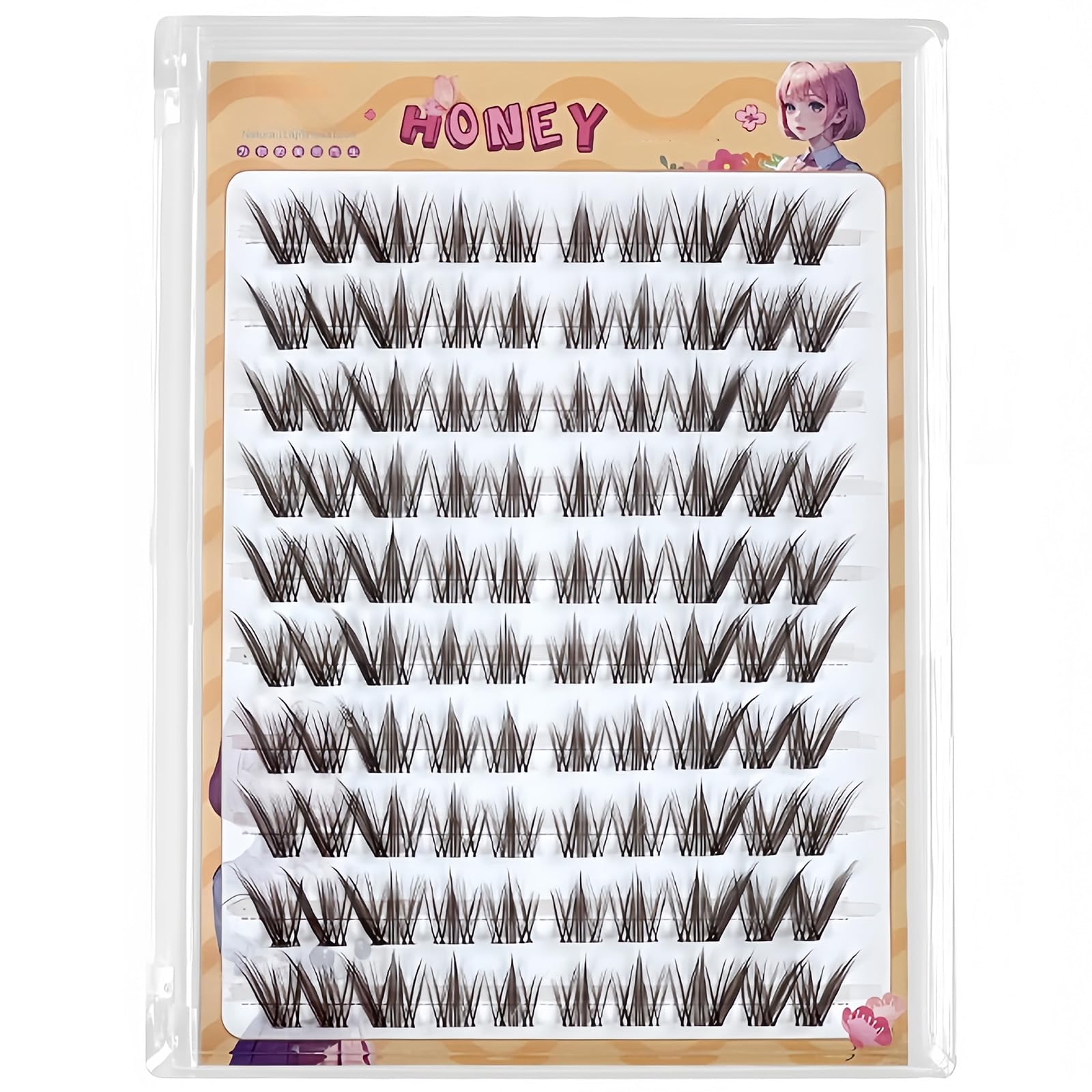 100Pcs Brown Cluster Lashes Wispy Individual Eyelashes Clusters,Curl Individual Lashes Extensions 8-16MM Fluffy Cluster Lash
