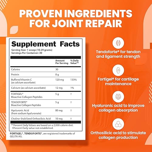 Miniatura 3 de SaltWrap Síntesis de colágeno: péptidos de colágeno para articulaciones con Fortigel, Tendoforte, el mejor colágeno en polvo para tendones,