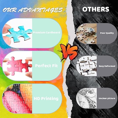 Miniatura 8 de 1000 Pieces Jigsaw Puzzle for Adults Vintage Fallen Angel Knight in Armor Black and White Dark Fantasy Medieval Challenging and Fun Game Family Game