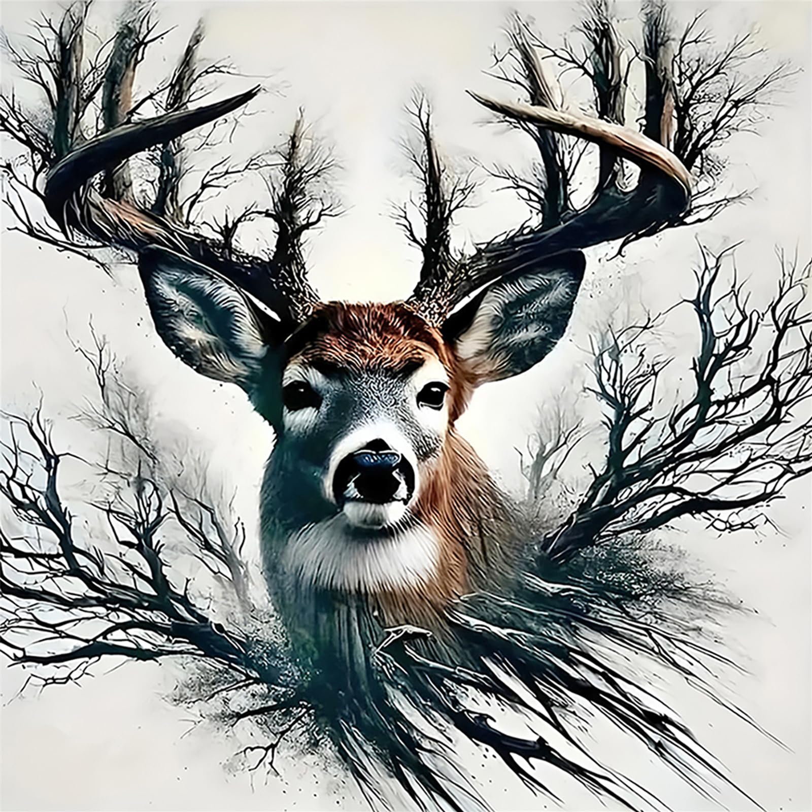 POETRYDRAW The Forest Deer Full DIY 5D Round Drill Gem Art Diamond Art Painting Kits 11.81x11.81Inch Diamond Crystal Rhinestones Painting Kits for Adults/Beginners Gift Idea Home Wall Decor