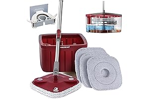 Mop para Agua Limpia - Incluye 3 Almohadillas de Limpieza Lavables a...