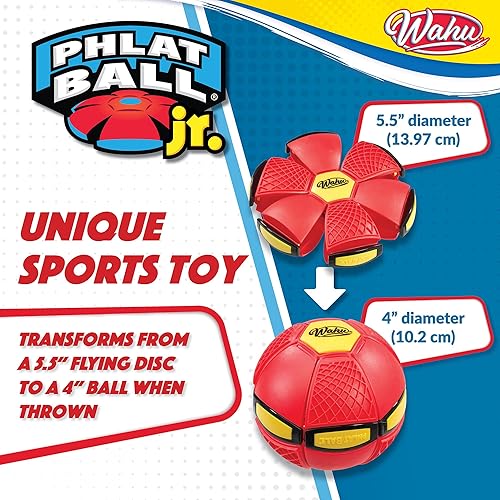 Miniatura 4 de WAHU Phlat Ball Junior Red - Lanza un disco atrapa una pelota - Transformación de retardo de tiempo de juguete volador