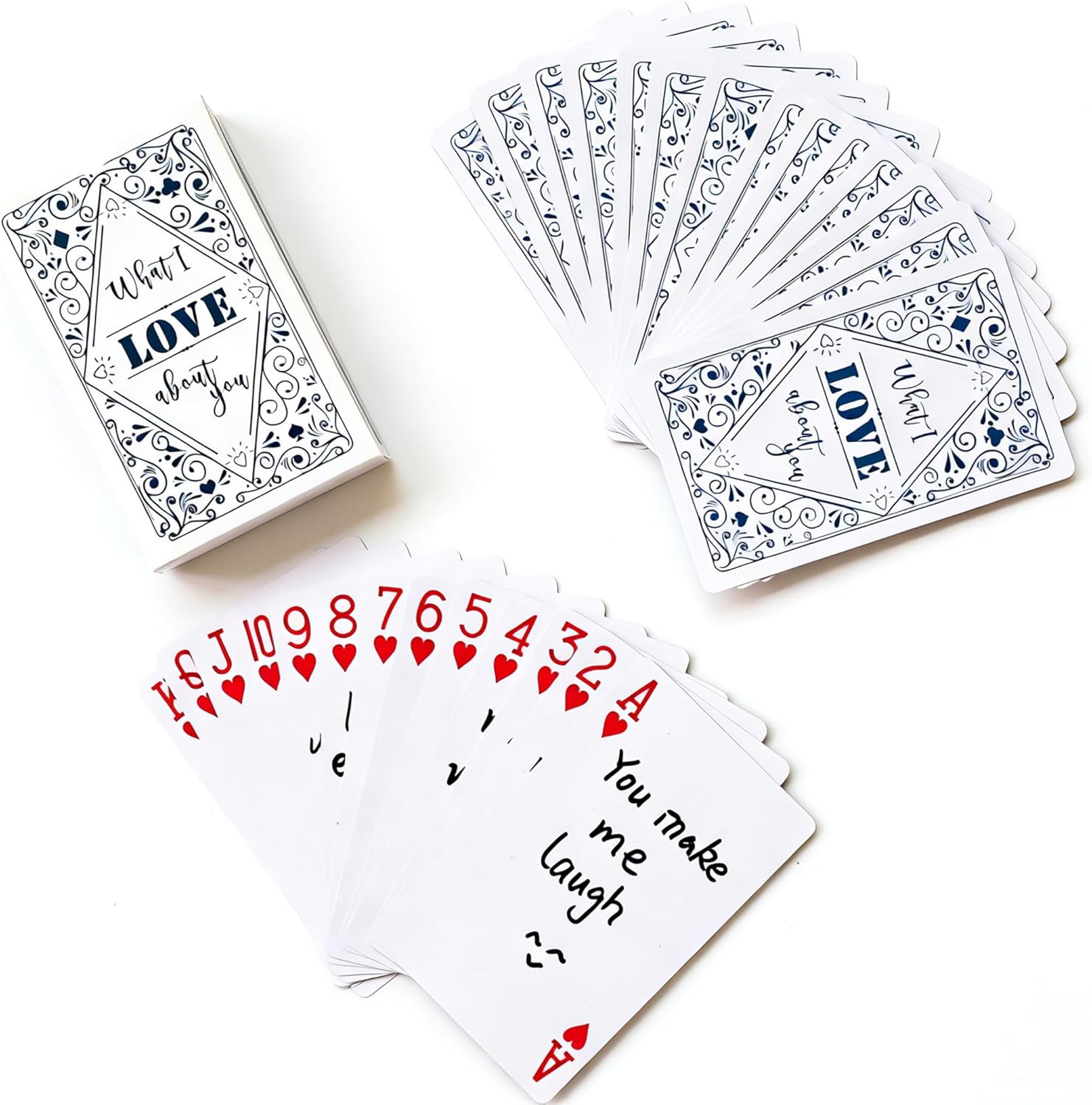 52 What I Love You Playing Cards, Valentines Day Gifts for Him, Her, Romantic Gift for Men, Husband, Boyfriend, Women Girlfriend, Wife, Gifts for Anniversary, Birthday, Christmas