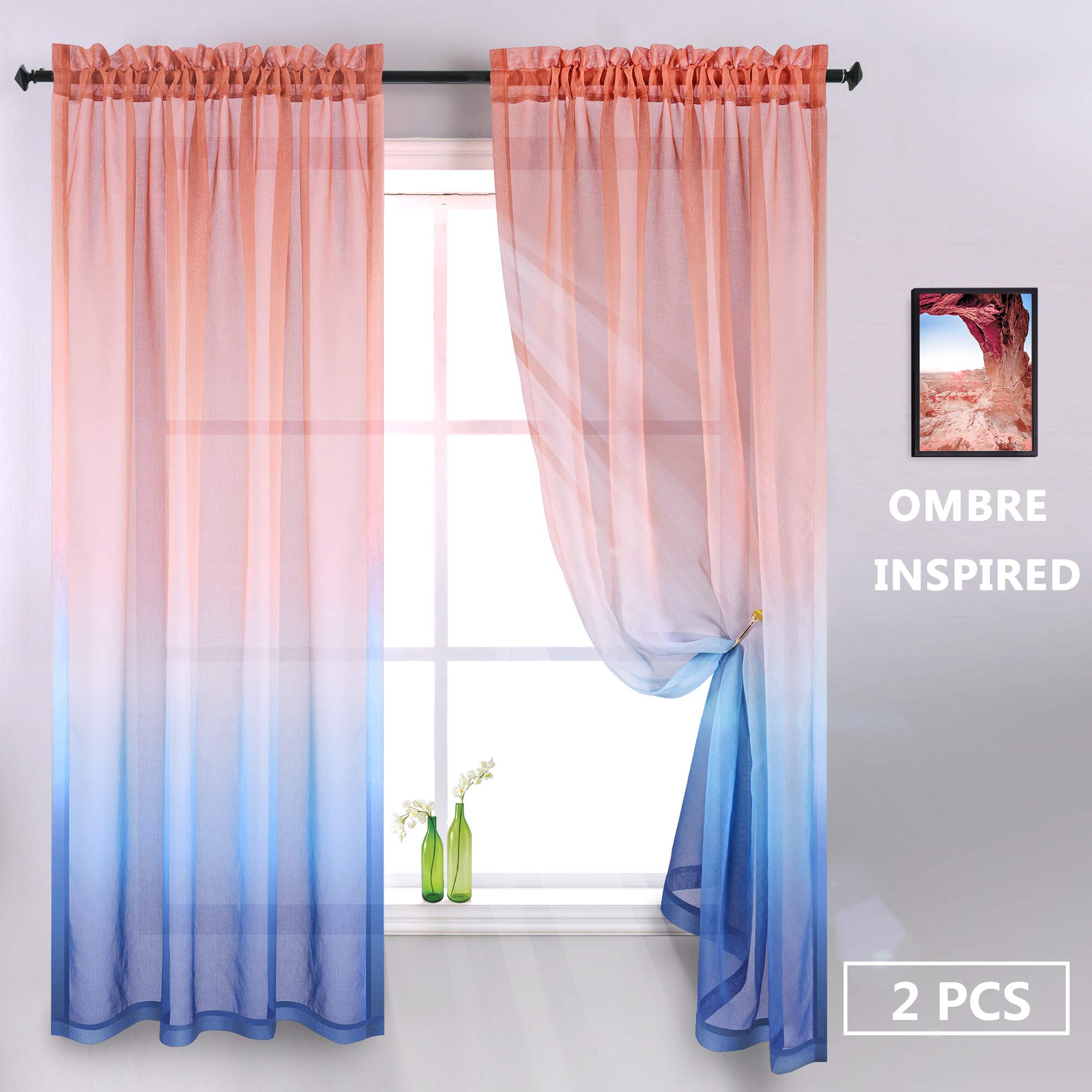 Multi Colored Sheer Curtains Curtains & Drapes