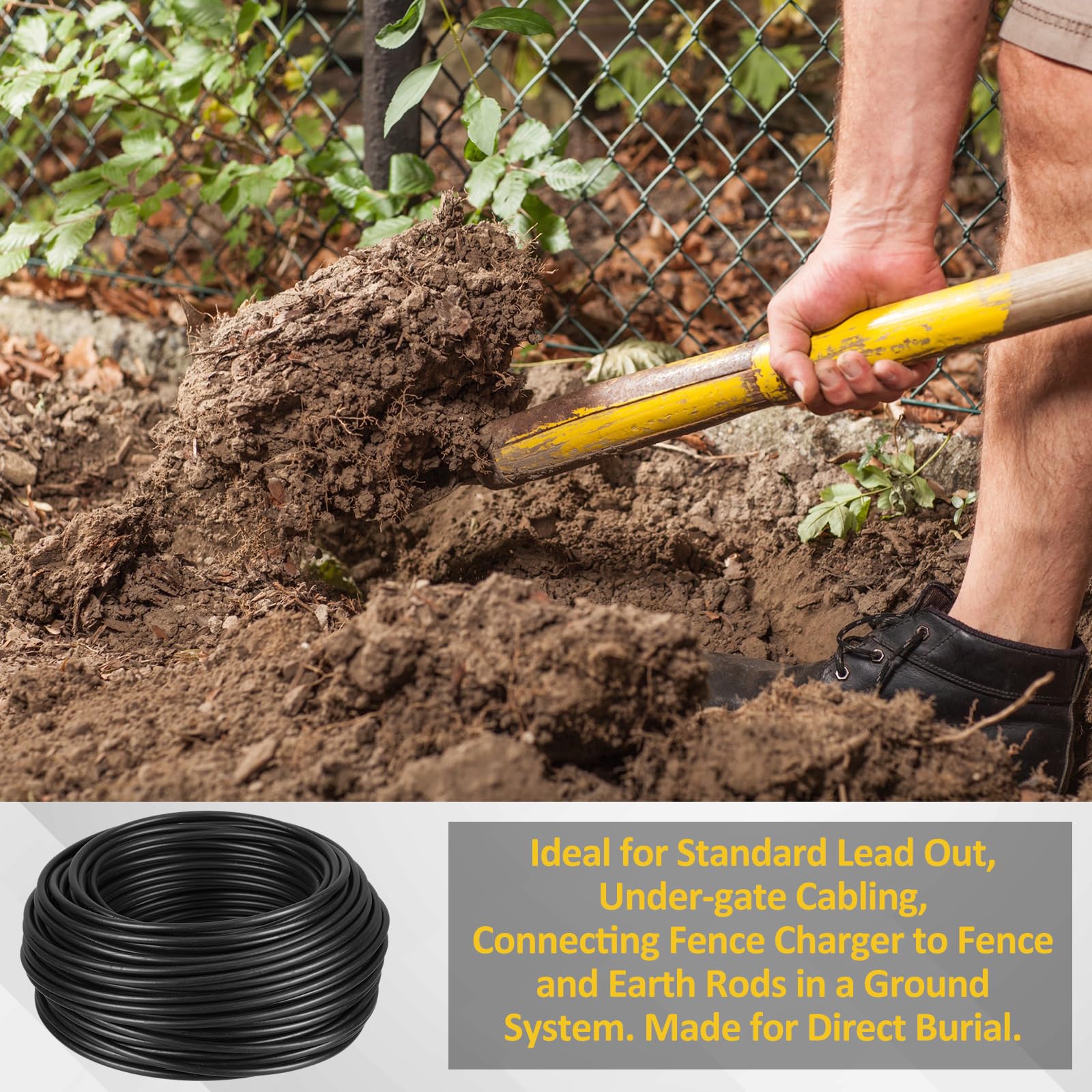 Kanayu Electric Fence Wire Double Insulated Underground Hard Cable Double