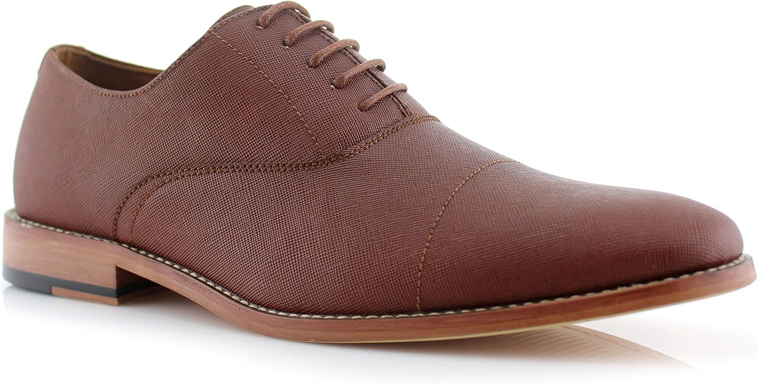 Ferro Aldo Men's Classic Cap Toe Oxford Dress Shoe Collection | Perfect for Formal, Business, and Wedding Attire