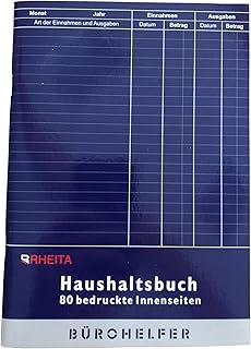 Rheita 5015-3 Haushaltsbuch mit Kostenaufstellung, A5, 80 bedruckte Innenseiten