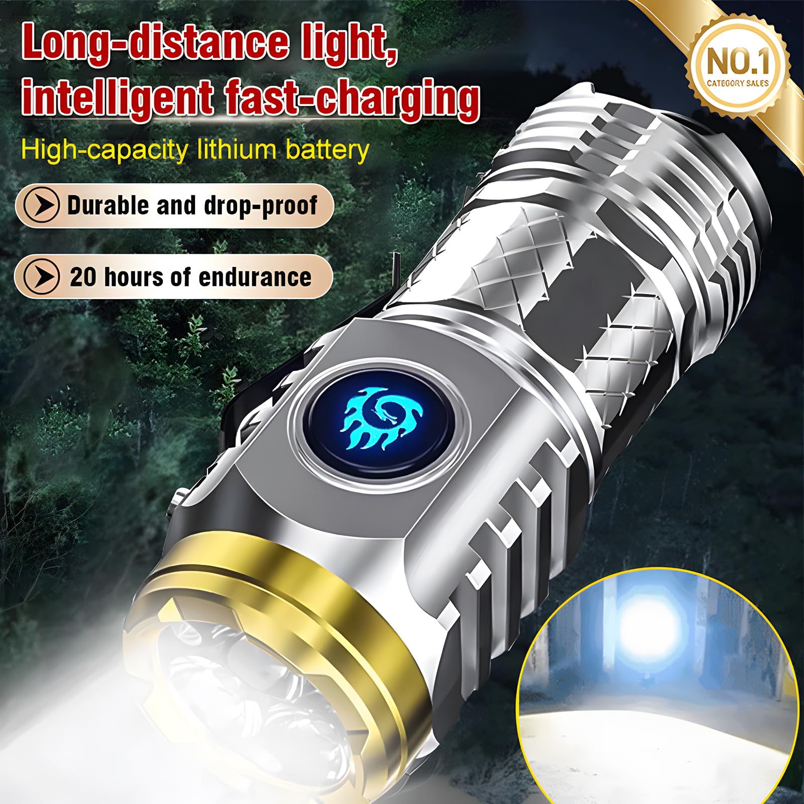 Three-Eyed Monster Mini Flashlight, Rechargeable Flashlights