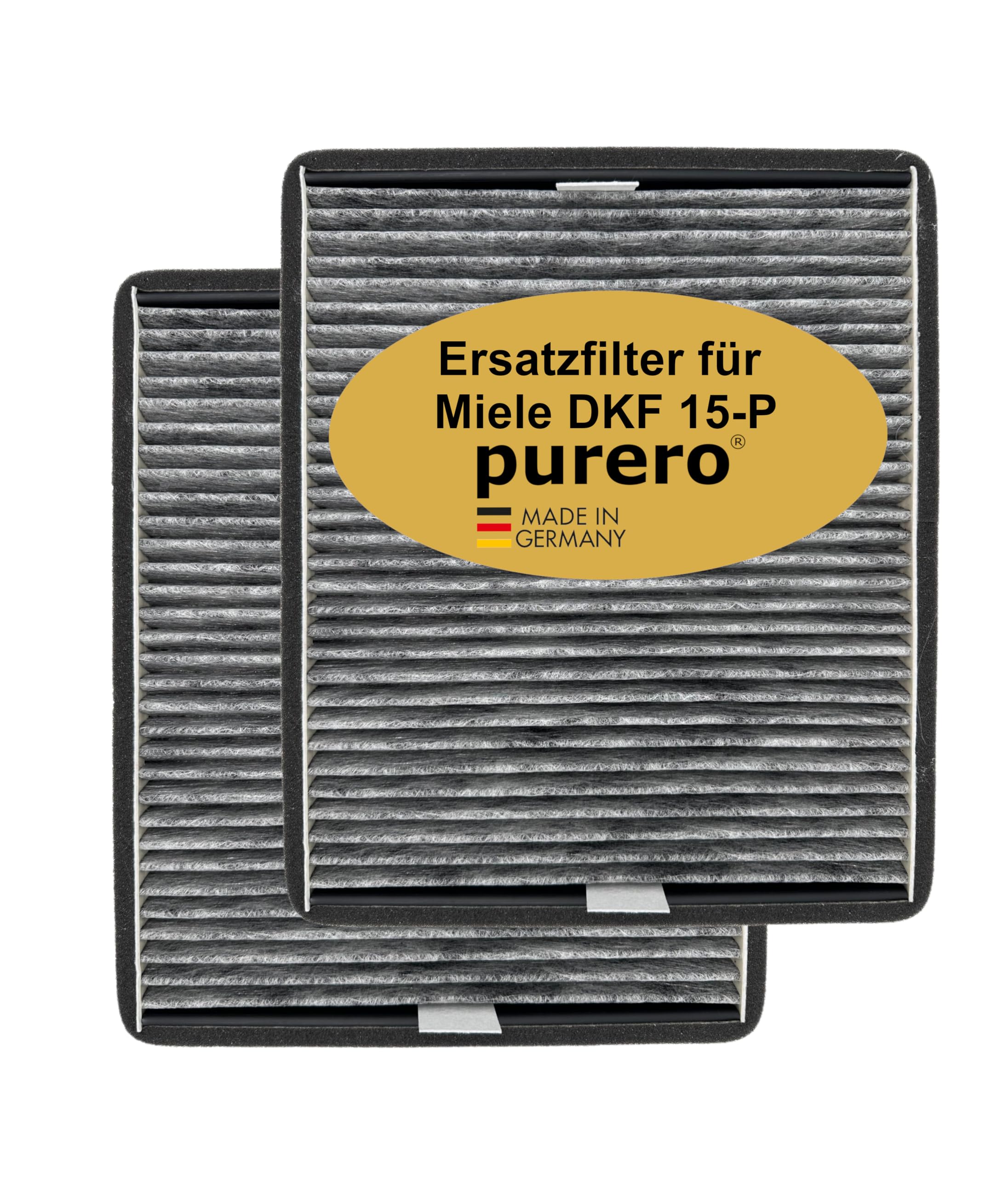 purero Activated Carbon Filter, Odour Filter with Activated Carbon for Range Hood Miele DKF 15-P, Replacement for DKF 15-P / 11762550, Made in Germany