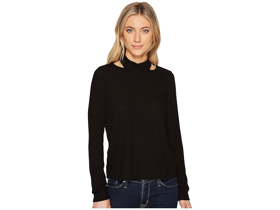 

Splendid Shoulder Slit Top (Black) Women's Clothing