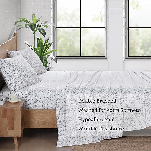 Miniatura 5 de Casa Platino Juego de sábanas de tamaño Queen, suaves y transpirables prelavadas, microfibra cepillada, de fácil cuidado, juego de sábanas tamaño