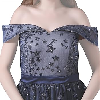 Amazon.com: Women's Off Shoulder Starry Ball Gown Gilding