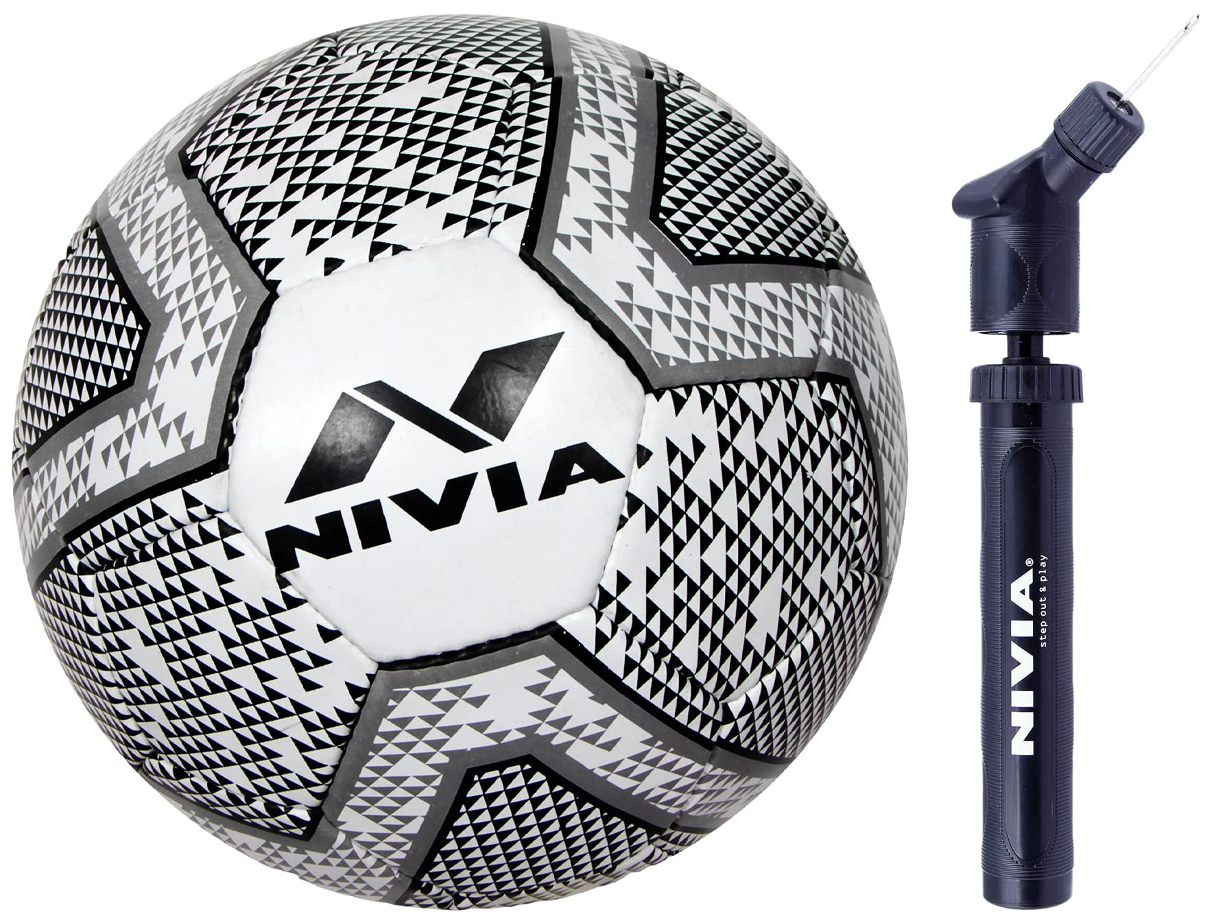 Nivia Black & White Football - Size 5 Ball Pump Double Action (B09ZFMR97F) Amazon Price History, Amazon Price Tracker