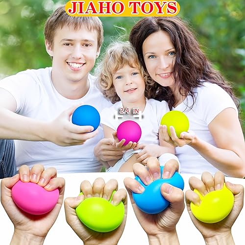 Miniatura 6 de 4 bolas de estrés que brillan en la oscuridad para niños, adolescentes y adultos, bolas adhesivas de 2.4 pulgadas, juguetes blandos para recuerdos