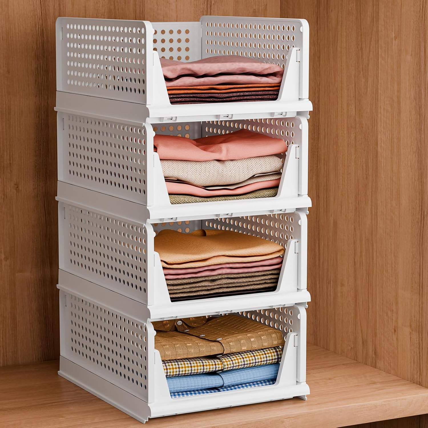 See full amazon price history chart for CLAPONE Clothes Organizer for Wardrobe Cupboard Organizer for Clothes Foldable and Stackable Closet Organizer Drawer Organizer for Clothe (White, 4 PCS Clothes Organizer) CLAPONE Clothes Organizer for Wardrobe Cupboard Organizer for Clothes Foldable and Stackable Closet Organizer Drawer Organizer for Clothe (White, 4 PCS Clothes Organizer) (B0BHP597RP) Amazon Price History, Amazon Price Tracker