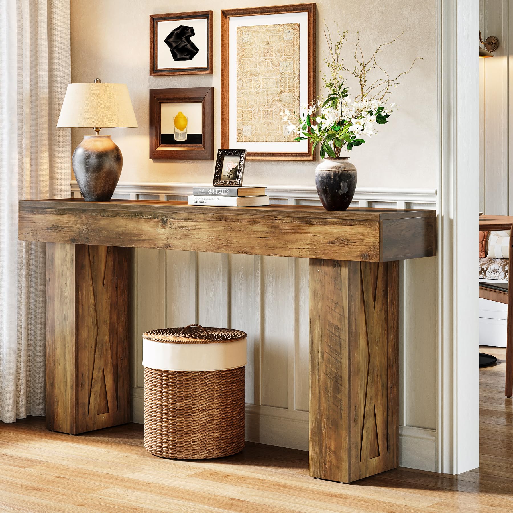 Tribesigns 160cm Schmaler Konsolentisch, Moderner Sofatisch für Flur, Eingangstisch für Wohnzimmer, Schlafzimmer, Home Office