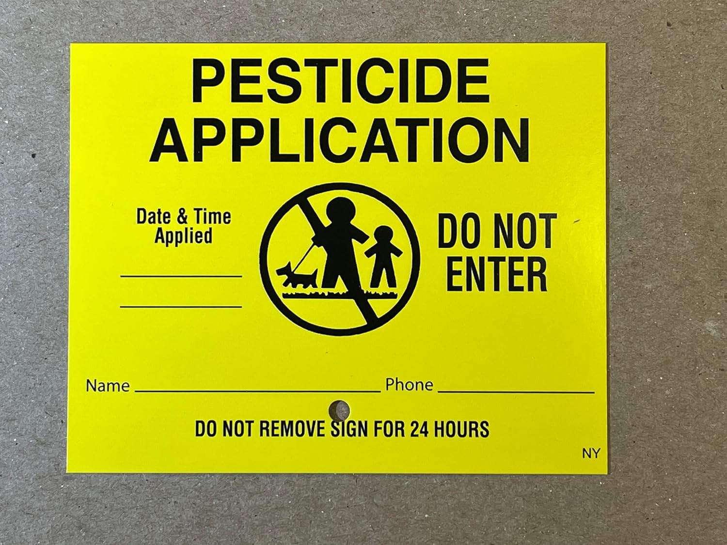 Pesticide Application Sign - New York Pesticide Treatment Lawn Sign (1000 Signs Only)