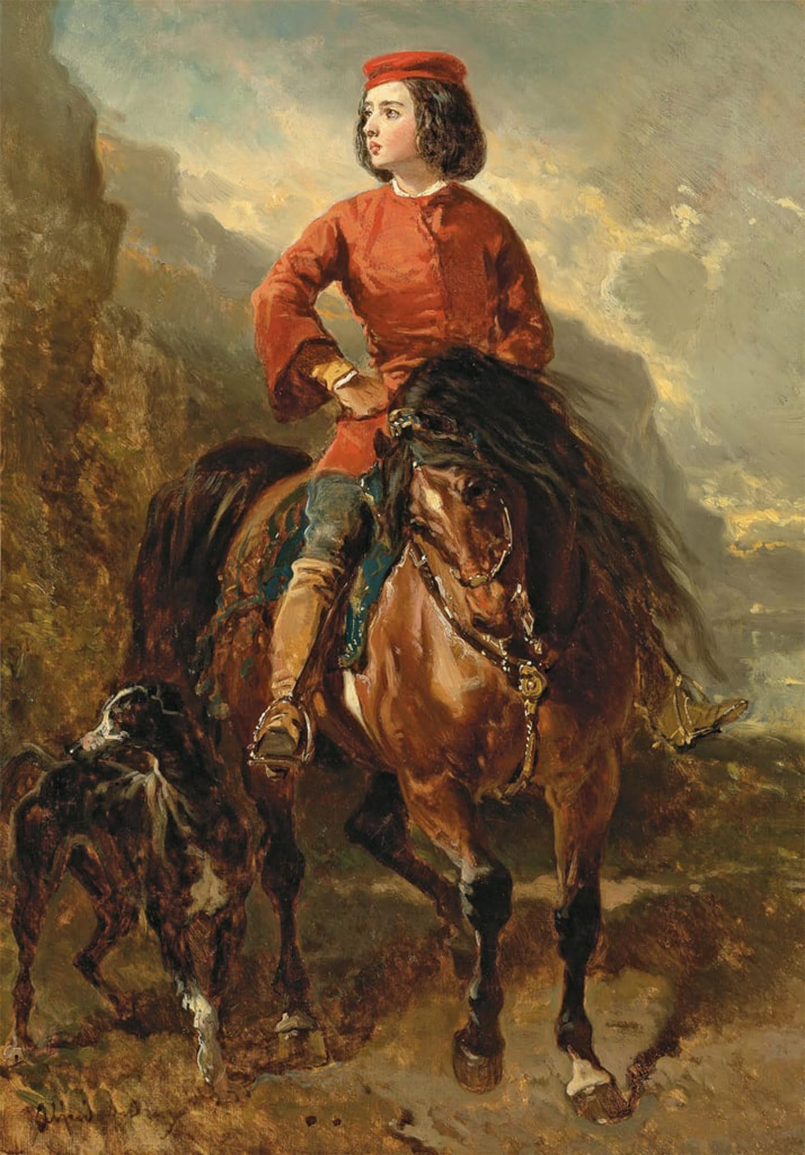Lienzo de Alfred Dedreux pintura mural para salones y despachos 5