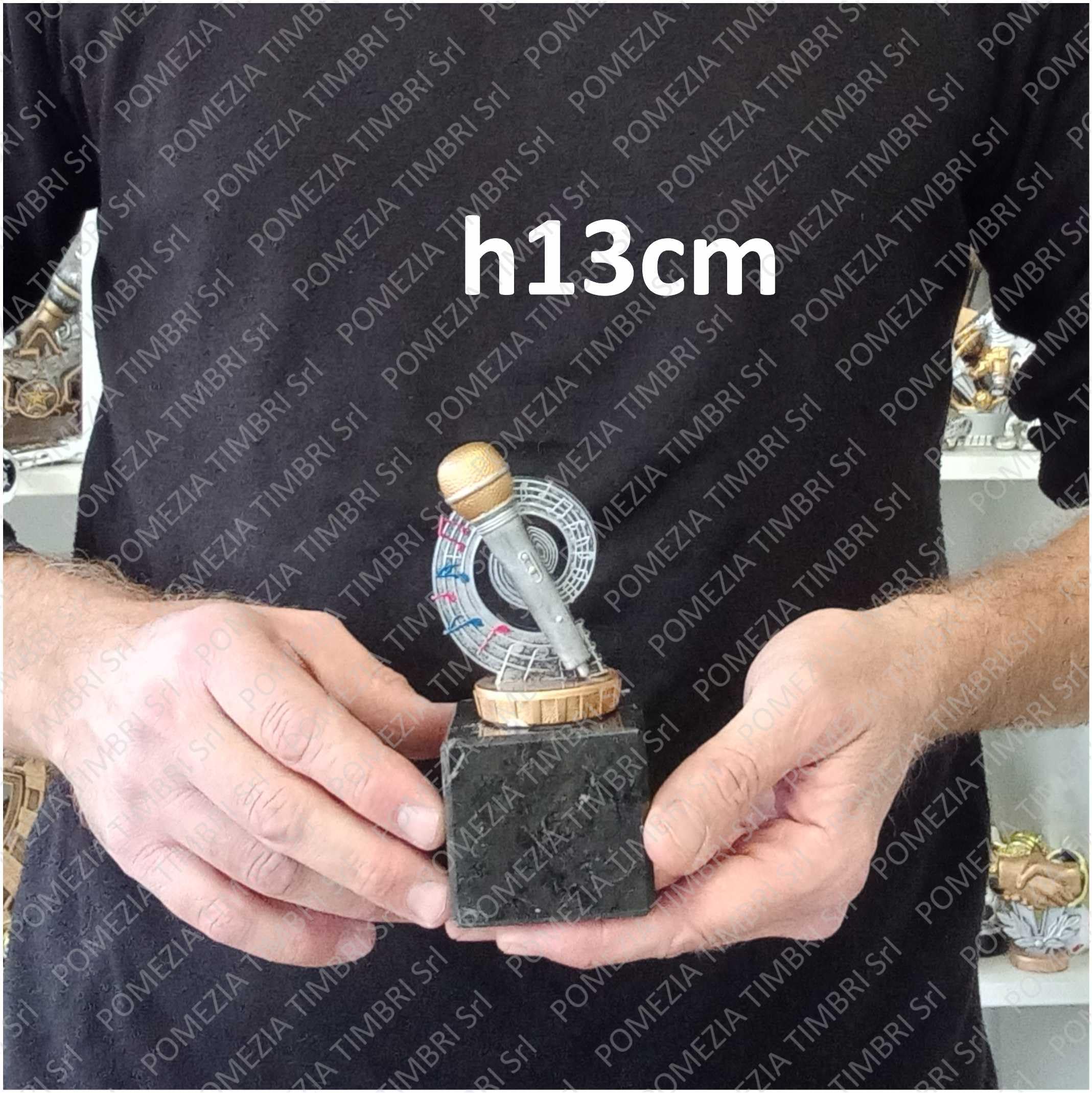 Trofeo Karaoke Microfono in ABS con Base in Marmo Nera