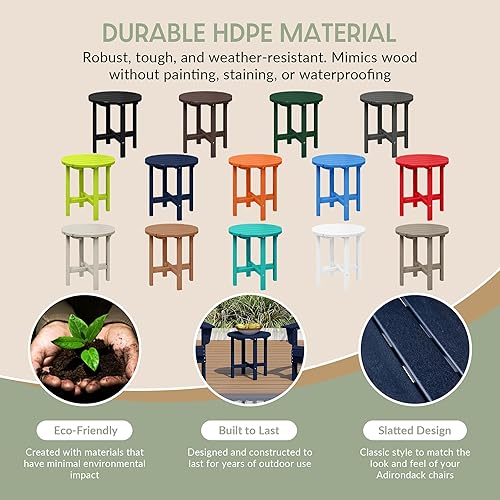 Vista 239 de WestinTrends Dylan Adirondack - Mesa auxiliar redonda para exteriores, color negro